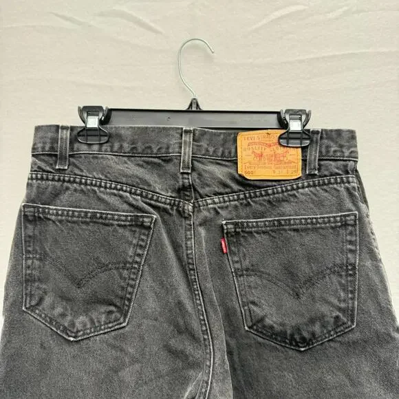 VTG Levi's 505 Men's 34x29 Black Regular Straight Fit Denim Jeans 90s